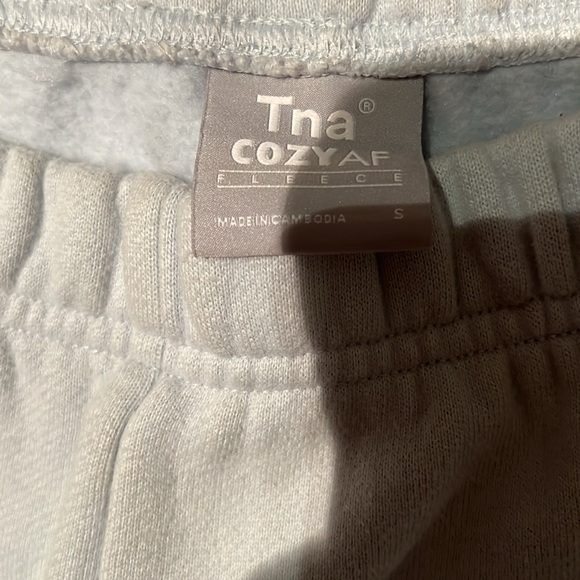 TNA light blue cozy AF fleece sweat shorts - Picture 2 of 3